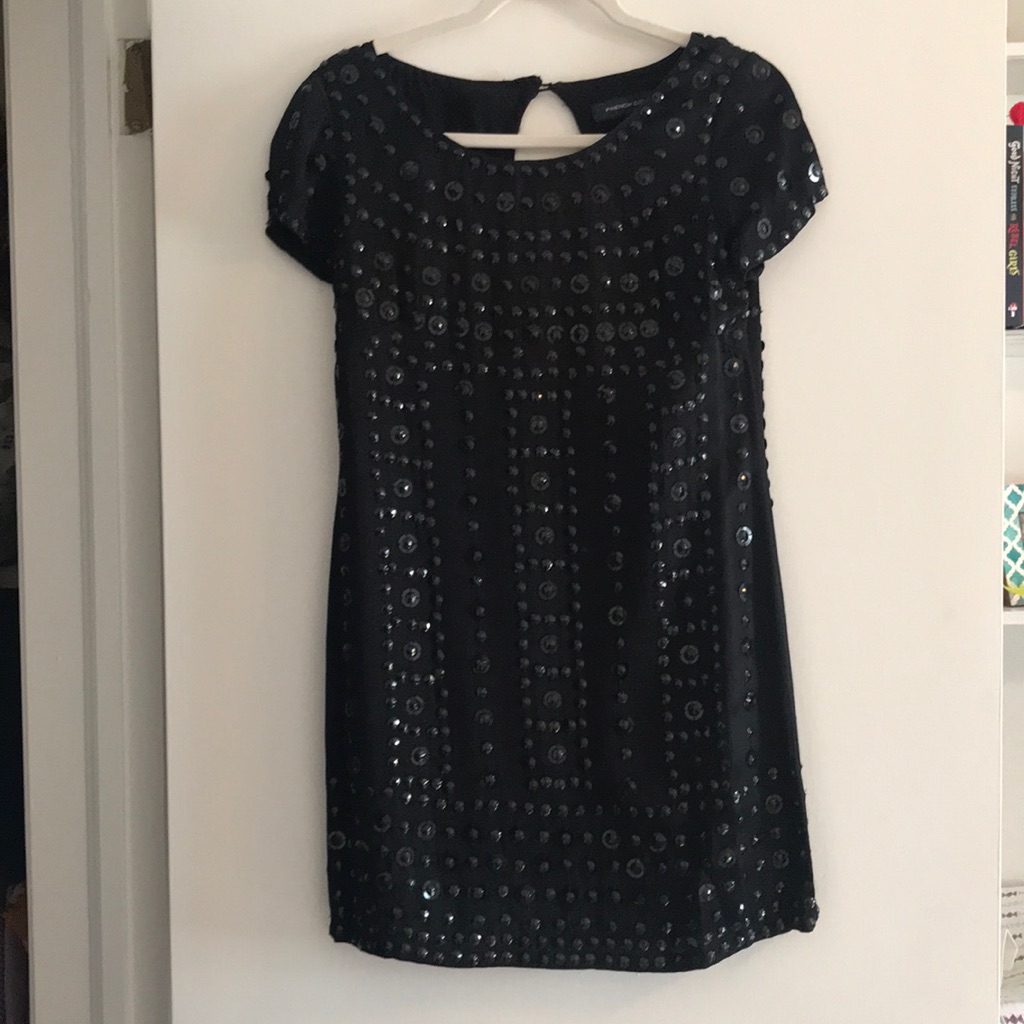 French Connection Black Sequin Dress Size 2